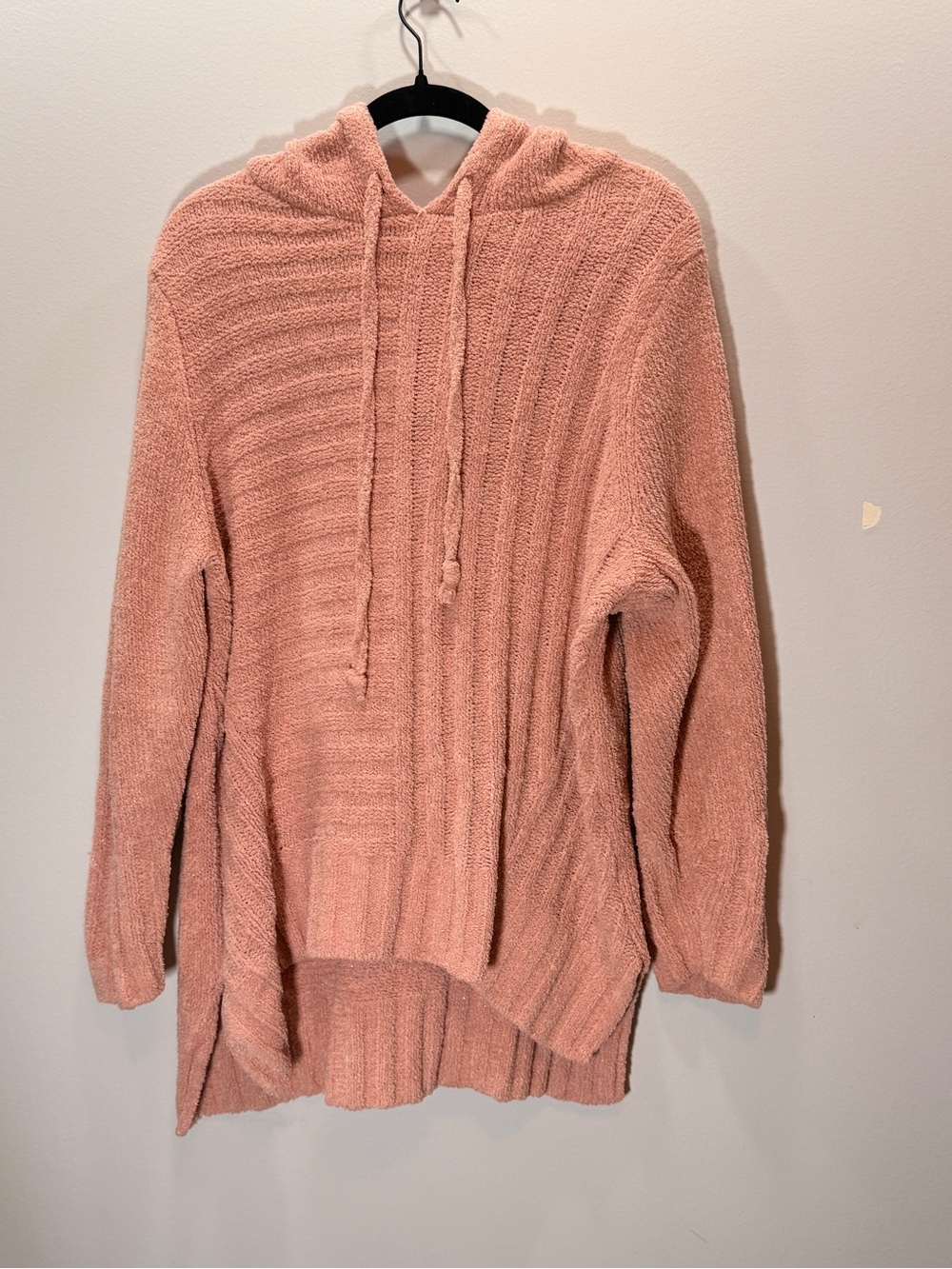 Simply Vera Vera Wang Ribbed Hooded Sweater - Dusty Pink
